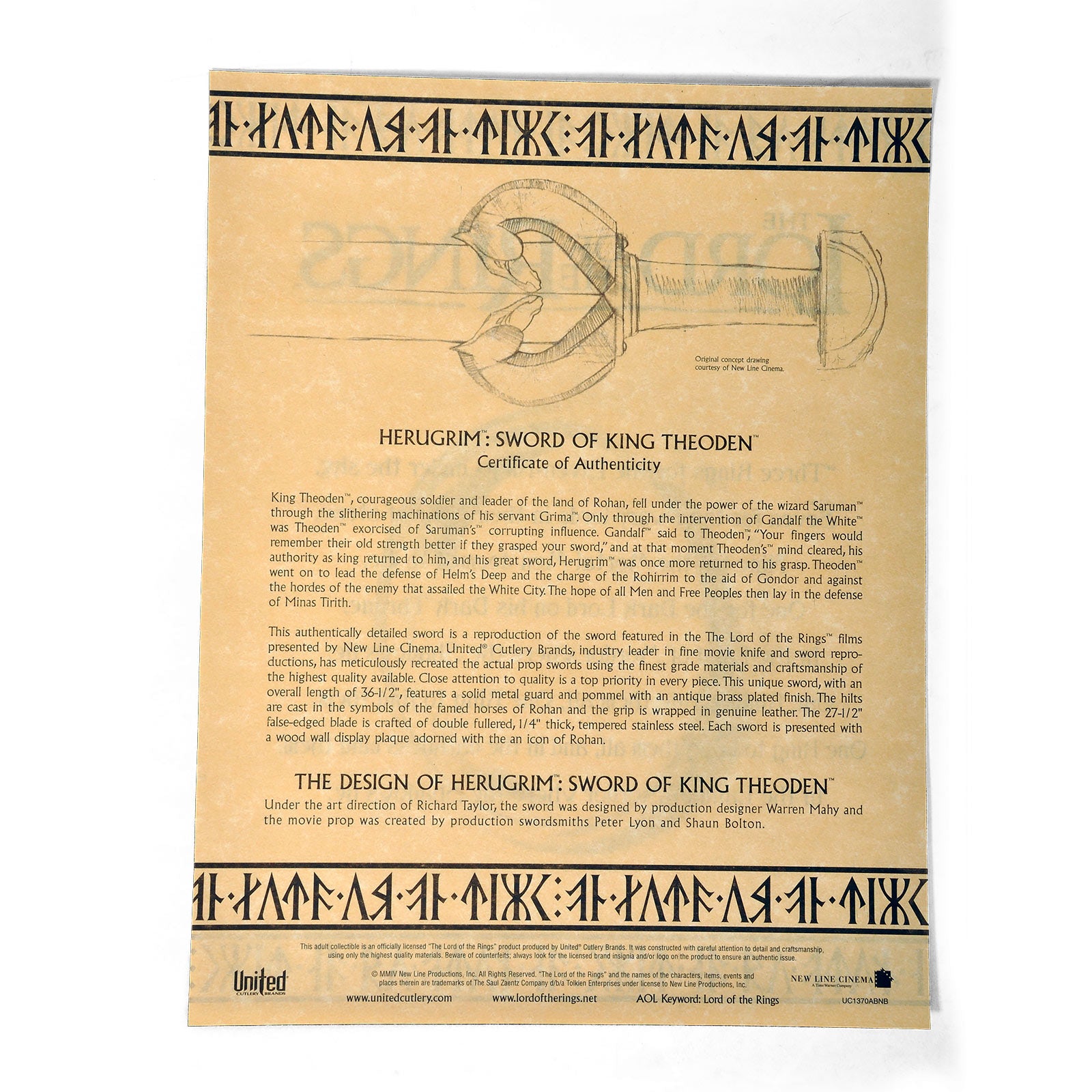 Immagine del prodotto Herugrim – Replica della spada del re Théoden – Il Signore degli Anelli