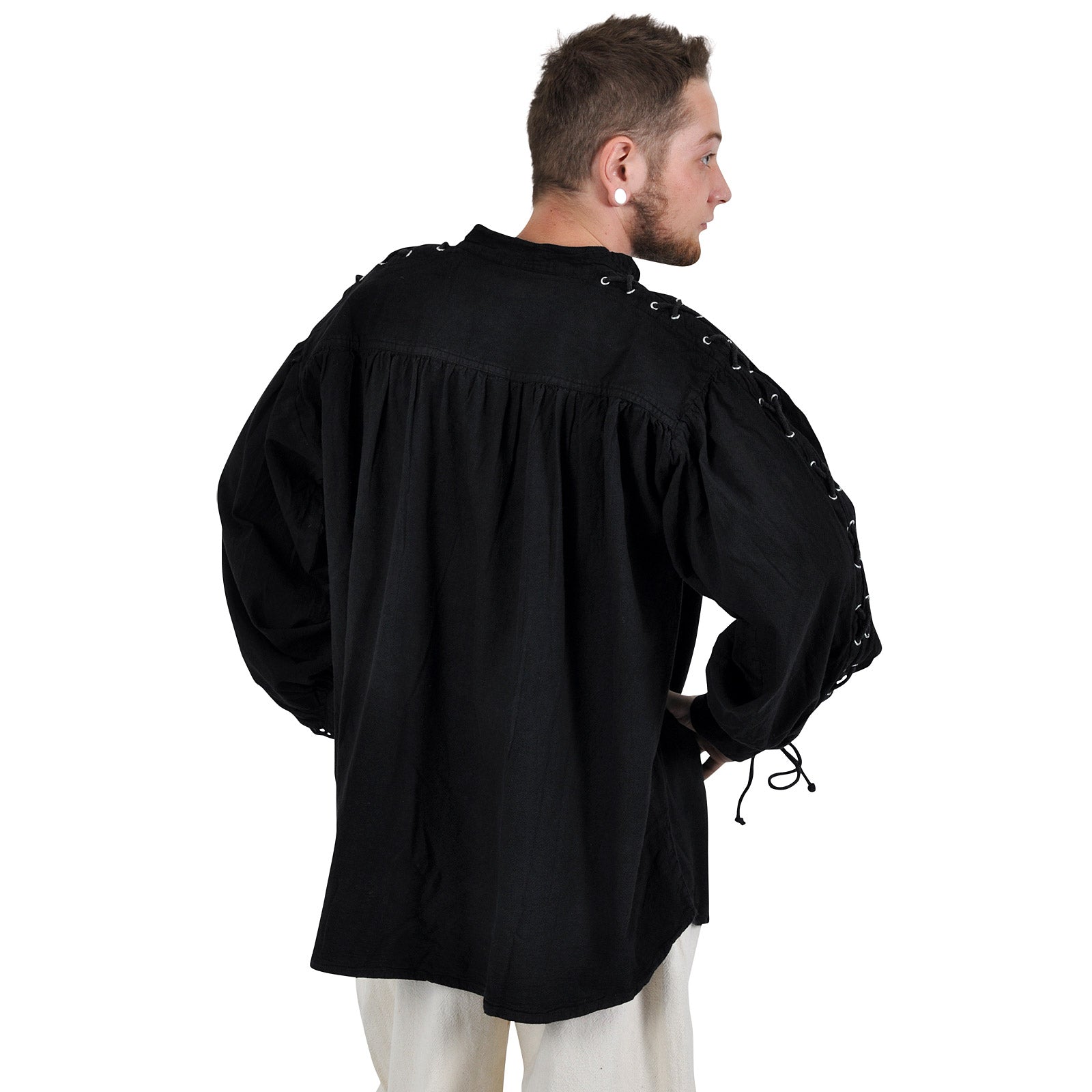 Immagine del prodotto Camicia medievale con lacci e occhielli Adrian nera