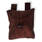 Product image Large leather bag with wooden closure brown