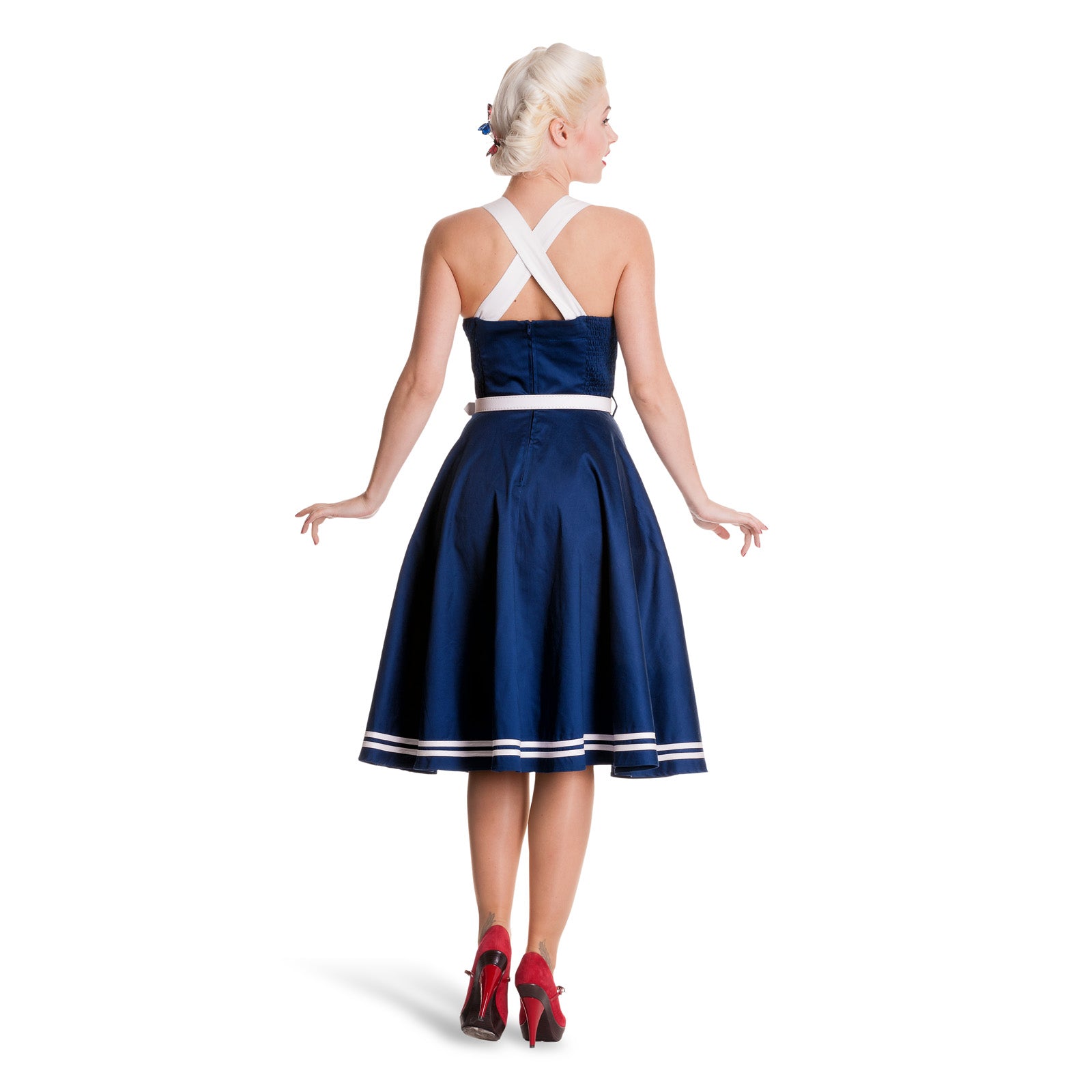 Immagine del prodotto Vestito Rockabilly Siren con cintura navy