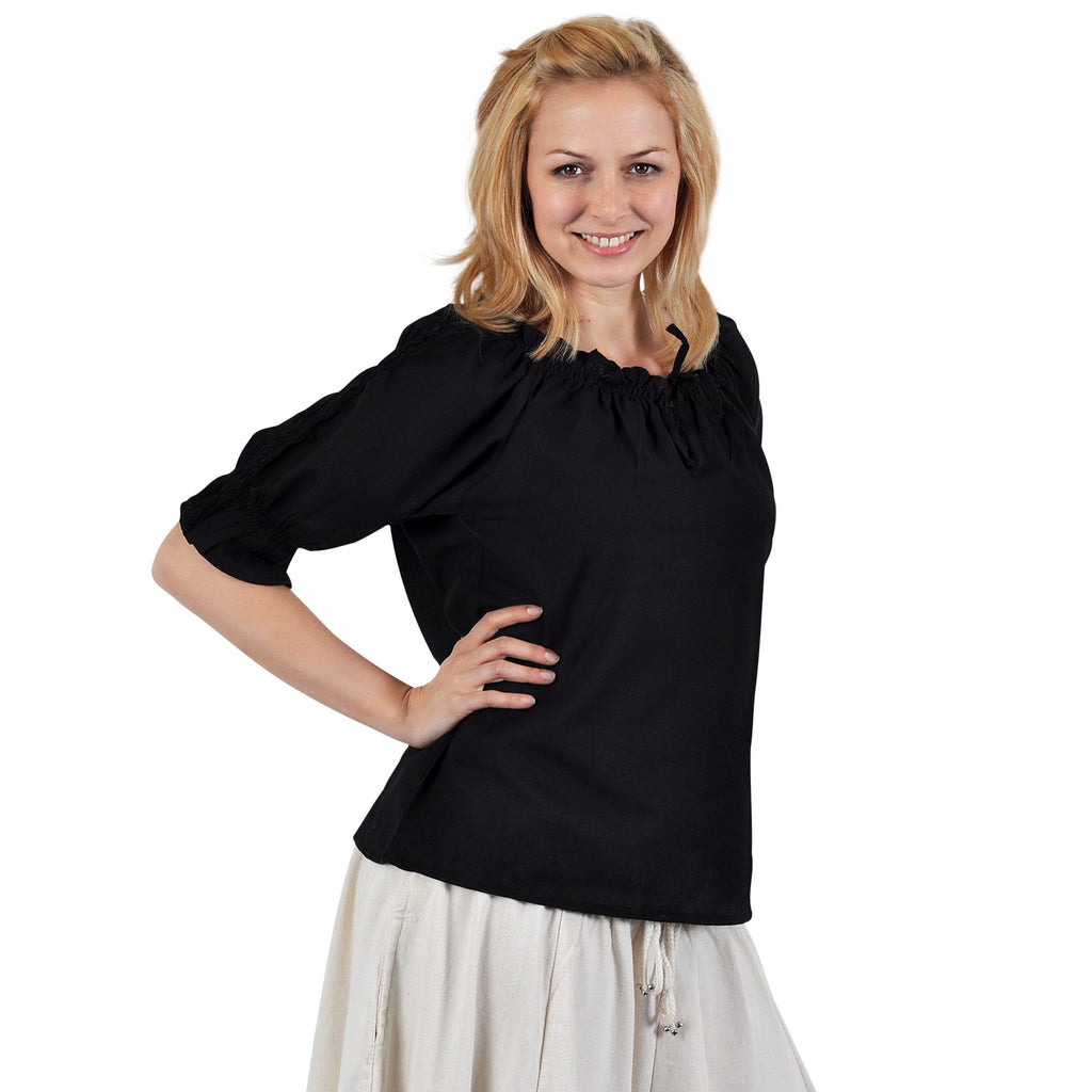 Immagine del prodotto Blusa medievale a maniche corte Sandra nera