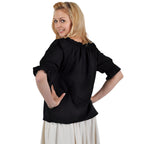 Immagine del prodotto Blusa medievale a maniche corte Sandra nera