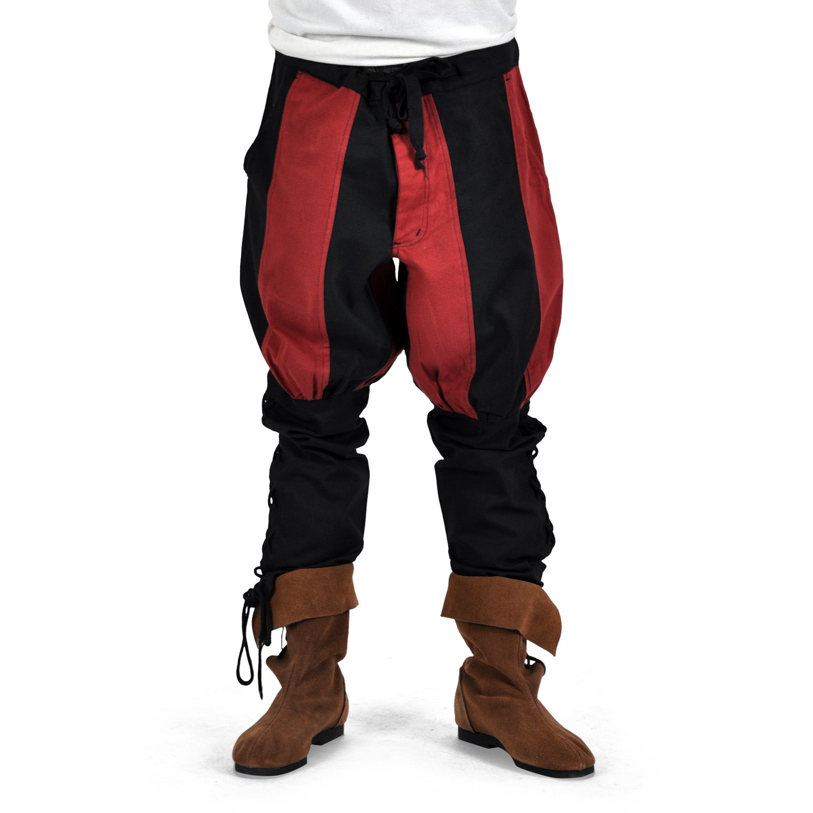 Immagine del prodotto Pantaloni Bertram da uomo con allacciatura sulla gamba inferiore nero-rosso