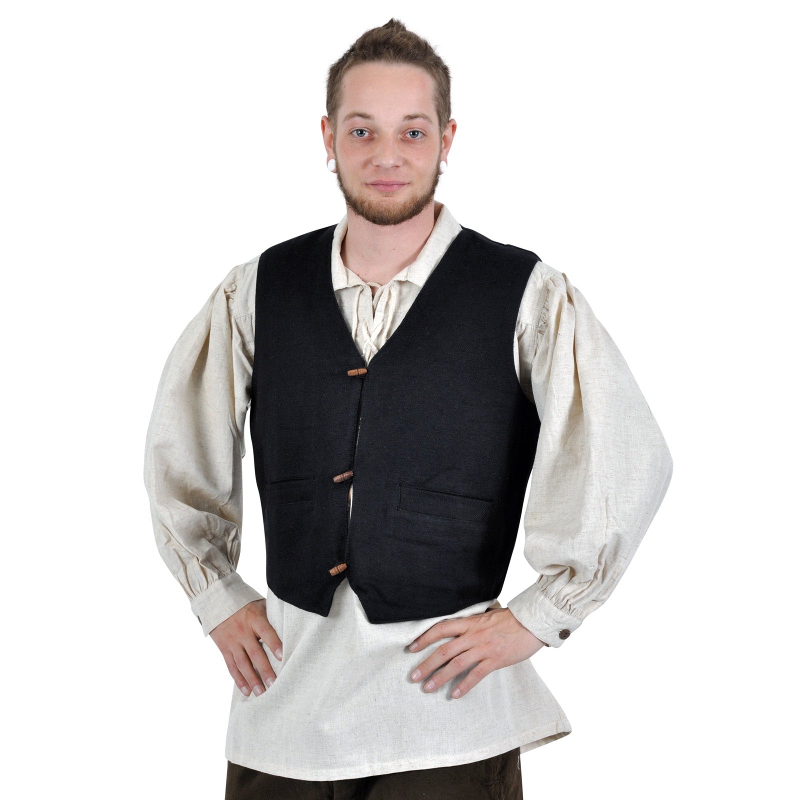 Immagine del prodotto Gilet medievale Heinrich con tasche nero