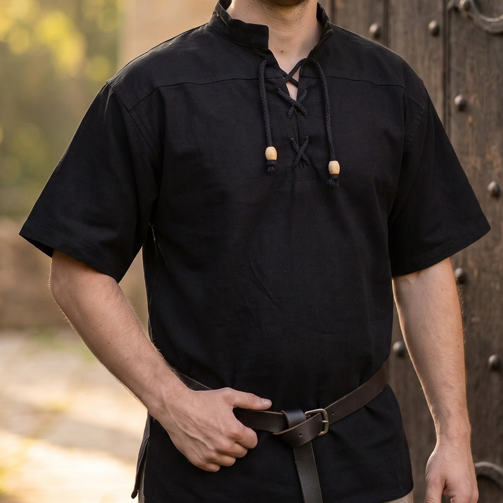 Immagine del prodotto Camicia medievale a maniche corte nera