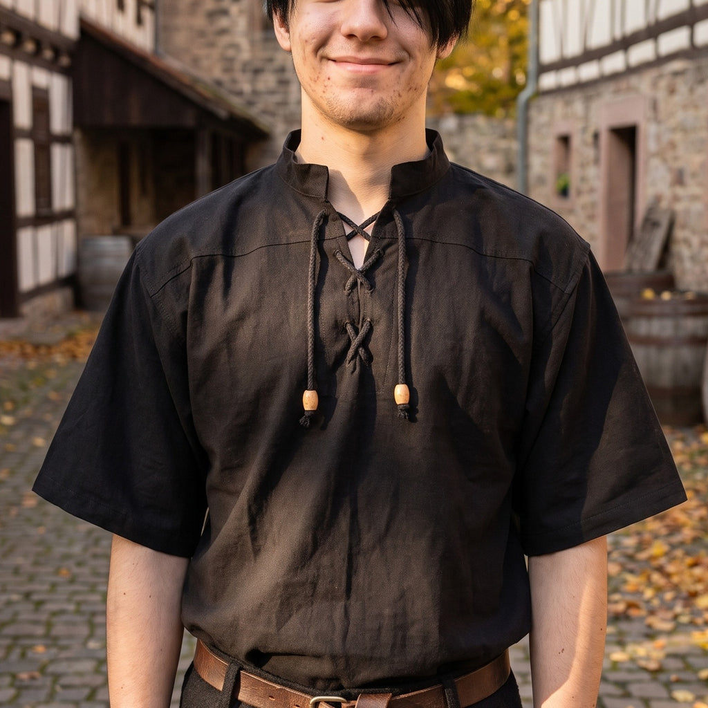 Immagine del prodotto Camicia medievale a maniche corte nera