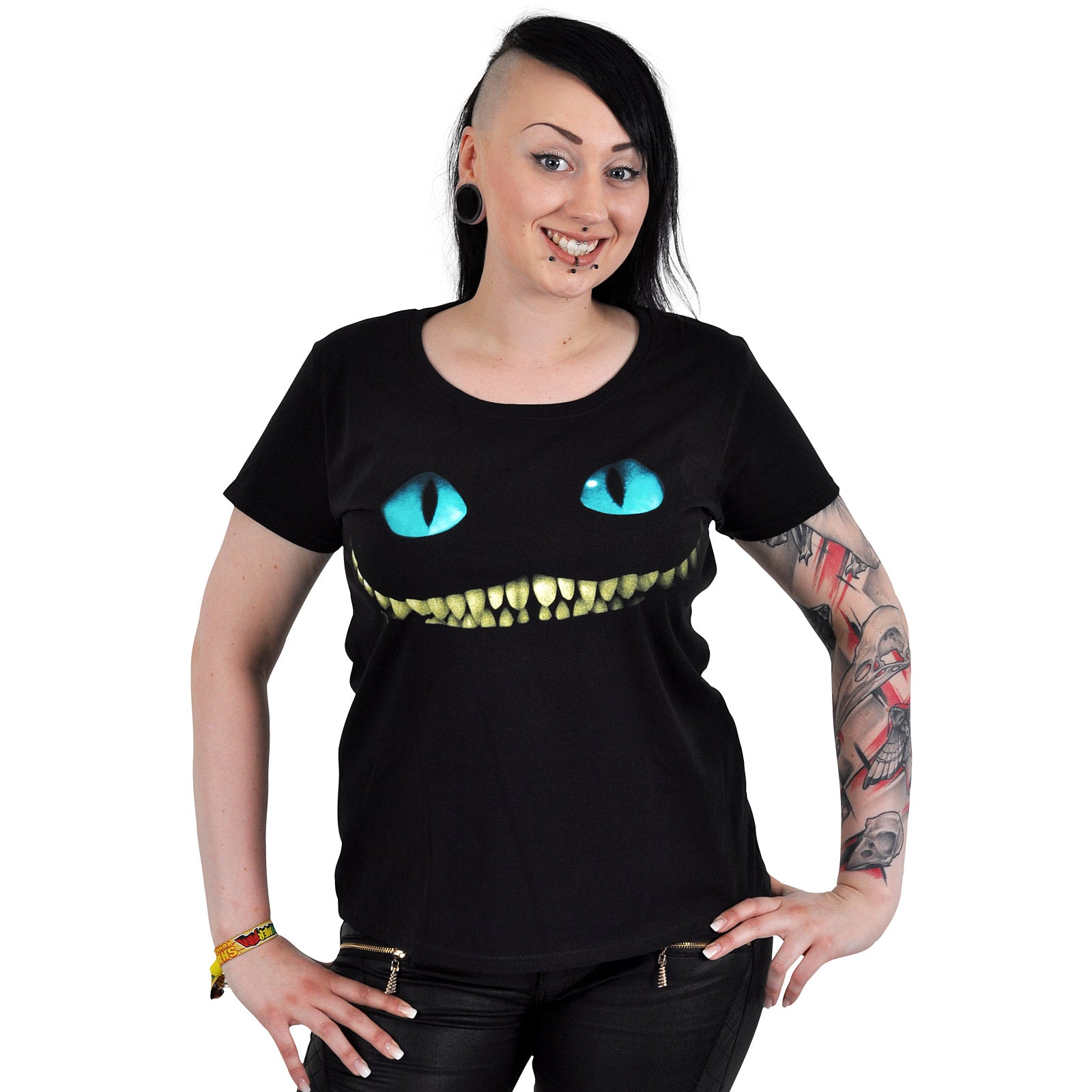 Immagine del prodotto Alice nel paese delle meraviglie - T-shirt da donna con gatto sorridente