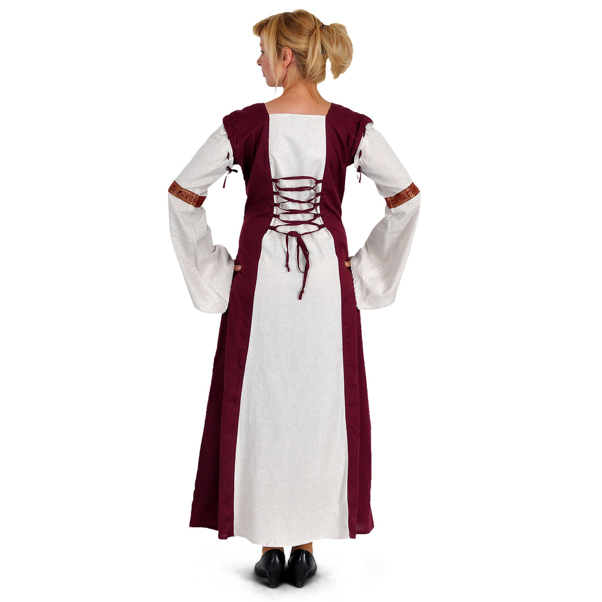 Immagine del prodotto Vestito medievale Applonia con maniche rimovibili naturale-bordeaux