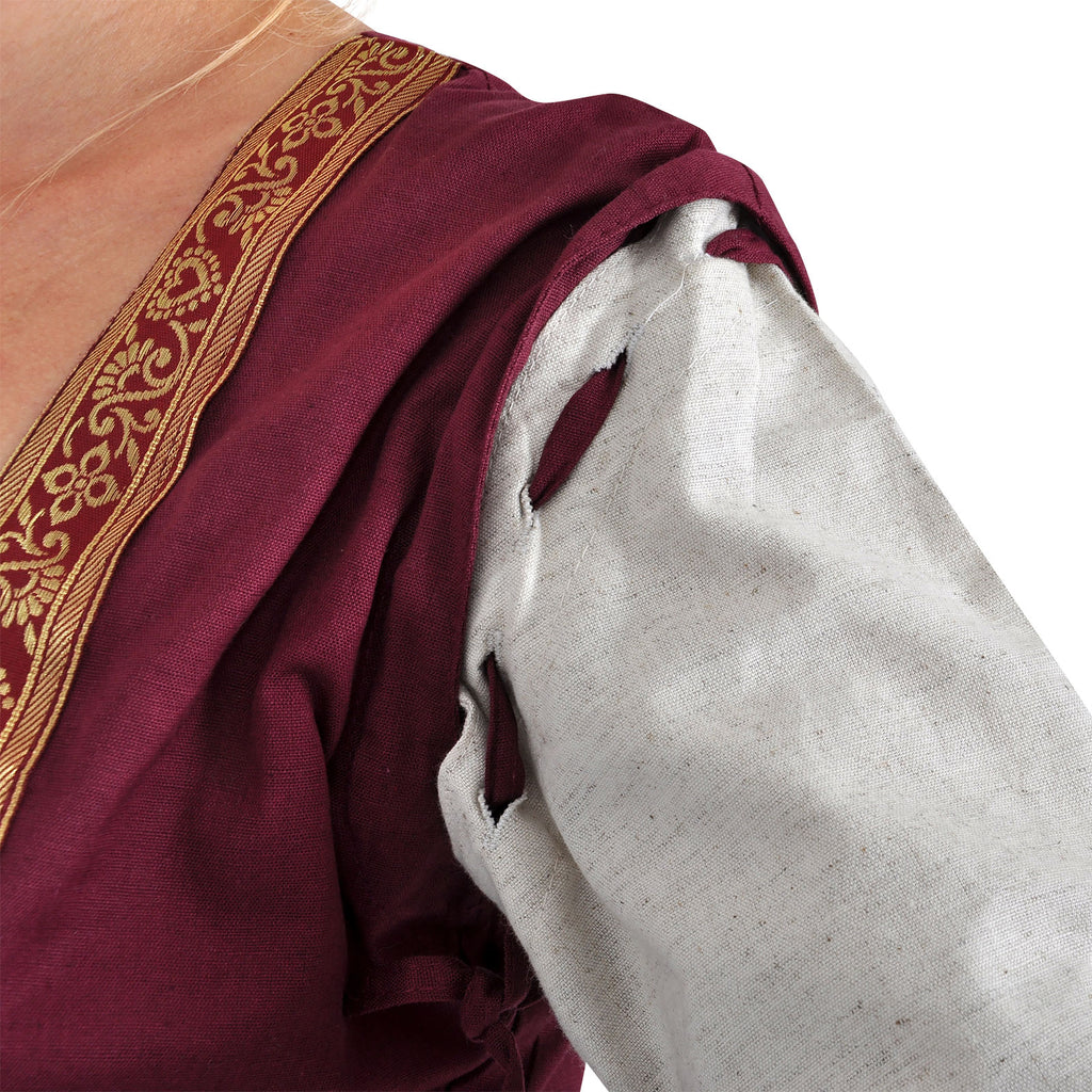 Immagine del prodotto Vestito medievale Applonia con maniche rimovibili naturale-bordeaux