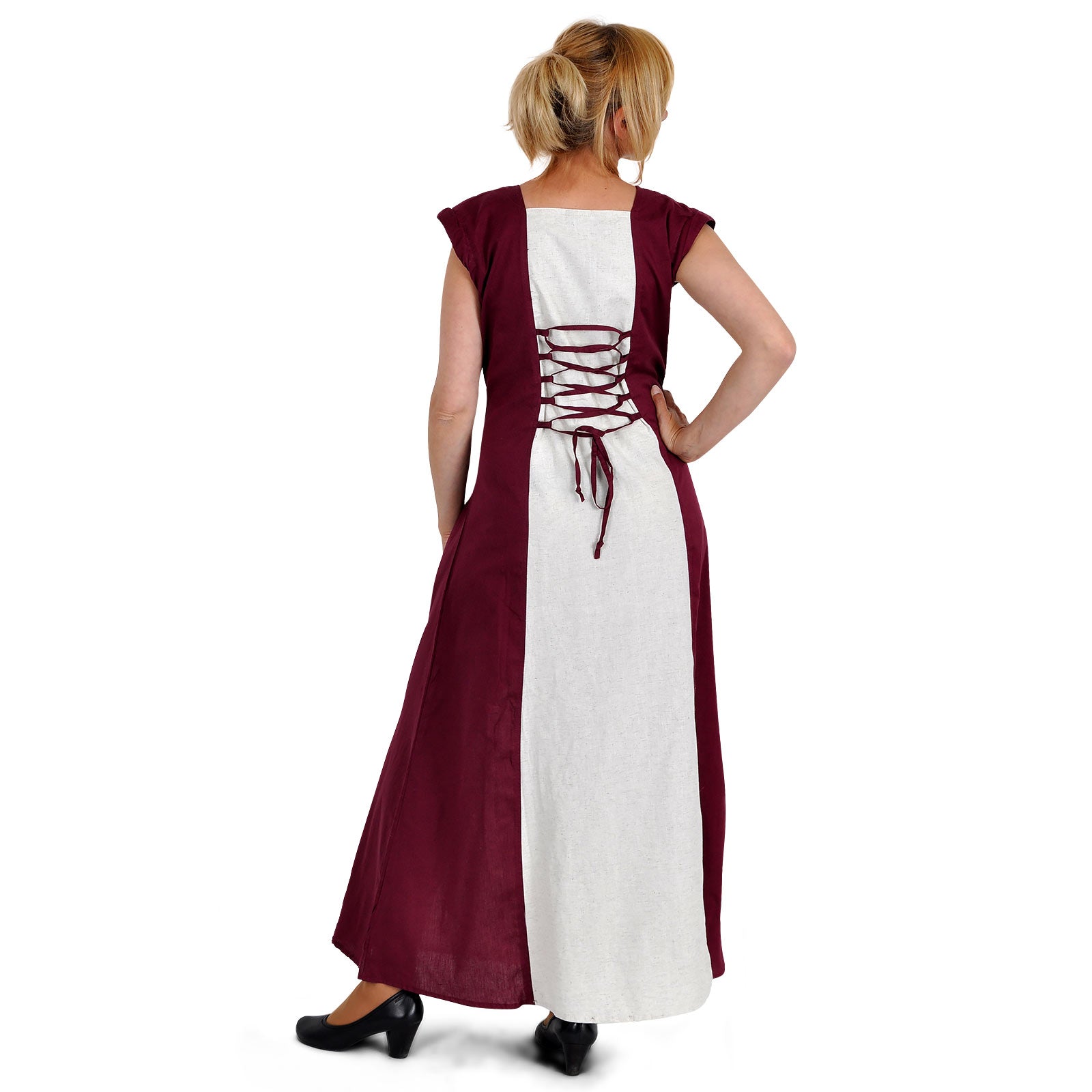 Immagine del prodotto Vestito medievale Applonia con maniche rimovibili naturale-bordeaux