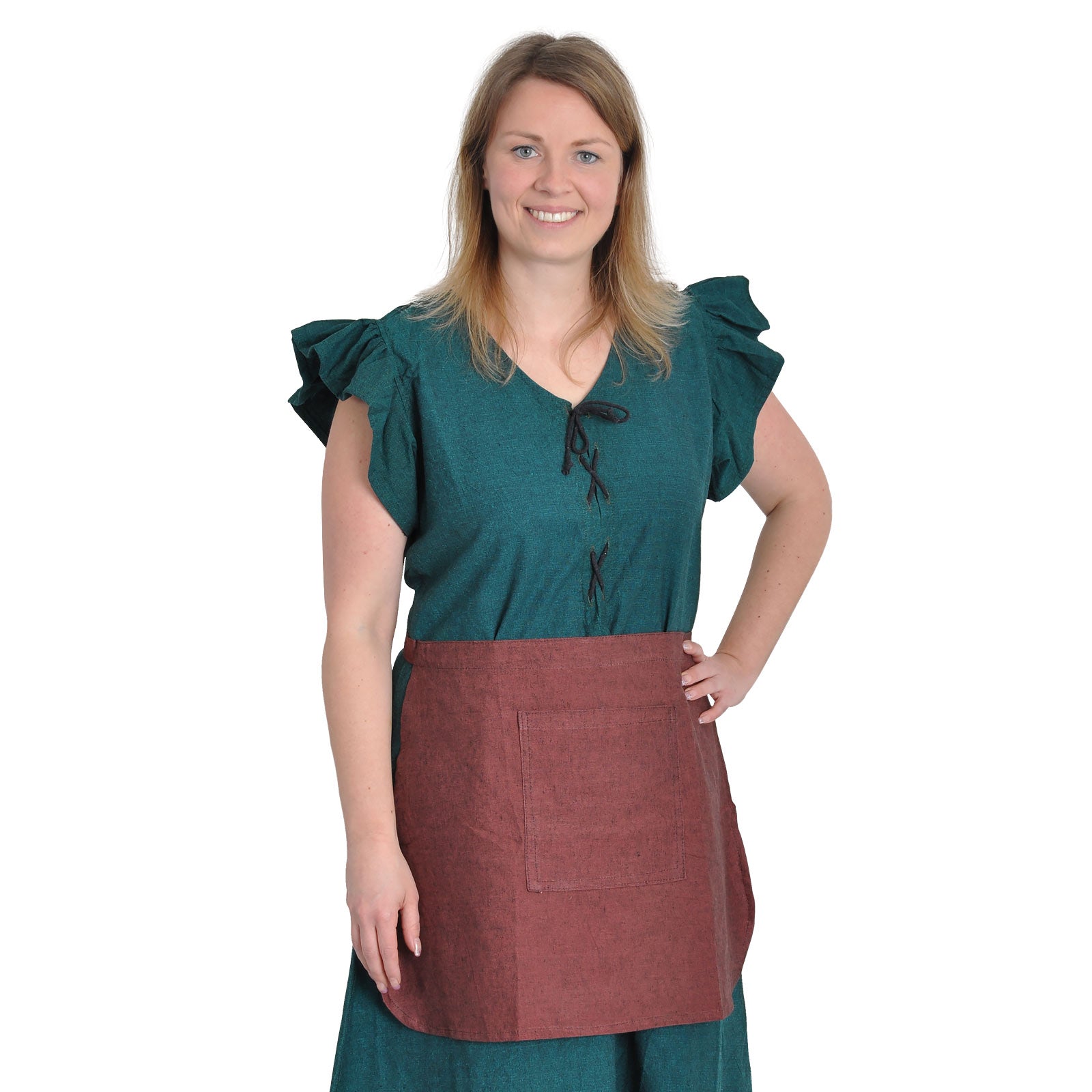 Immagine del prodotto Vestito medievale Agga a maniche corte con grembiule verde
