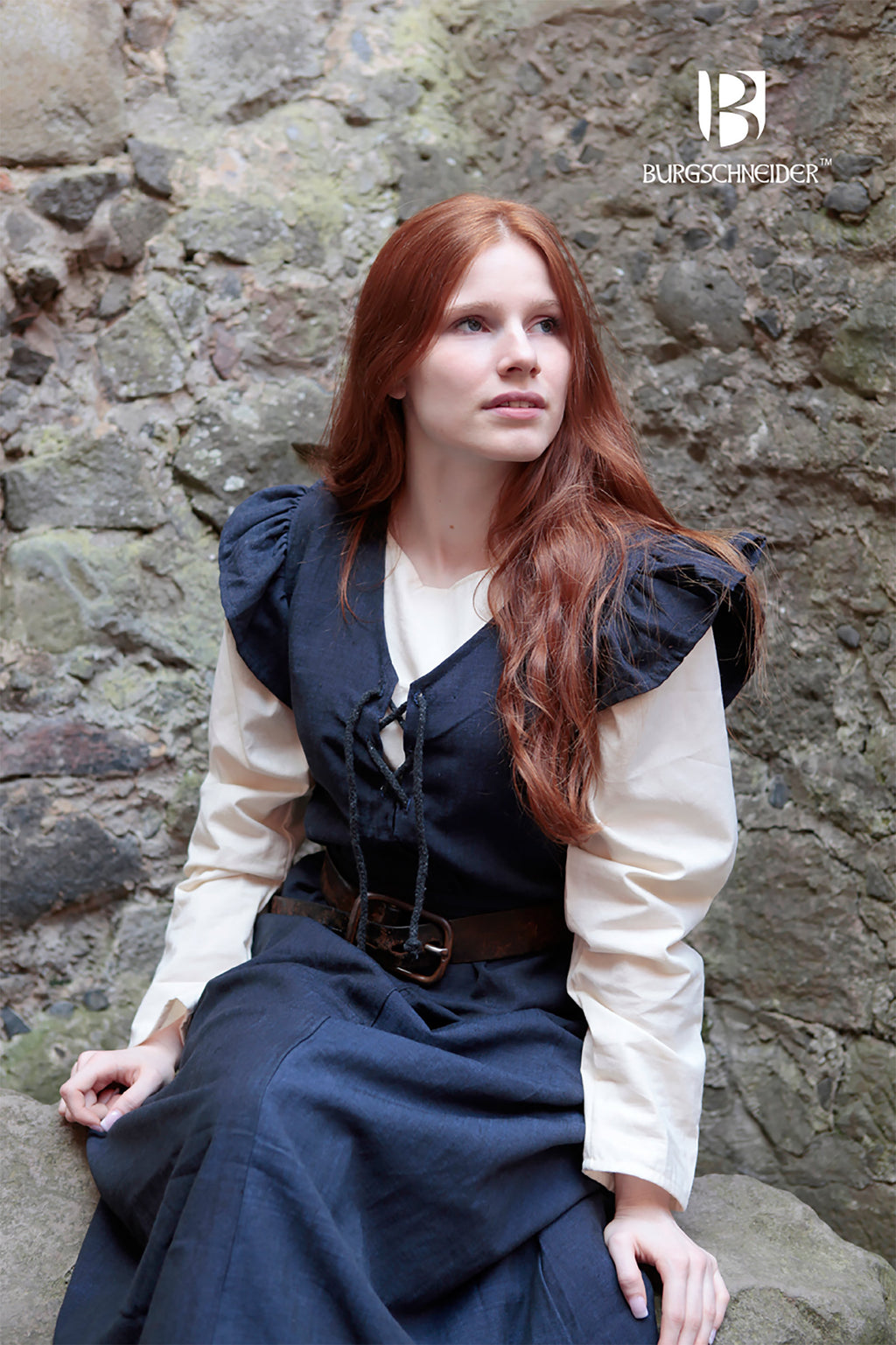 Immagine del prodotto Vestito medievale Agga con grembiule blu