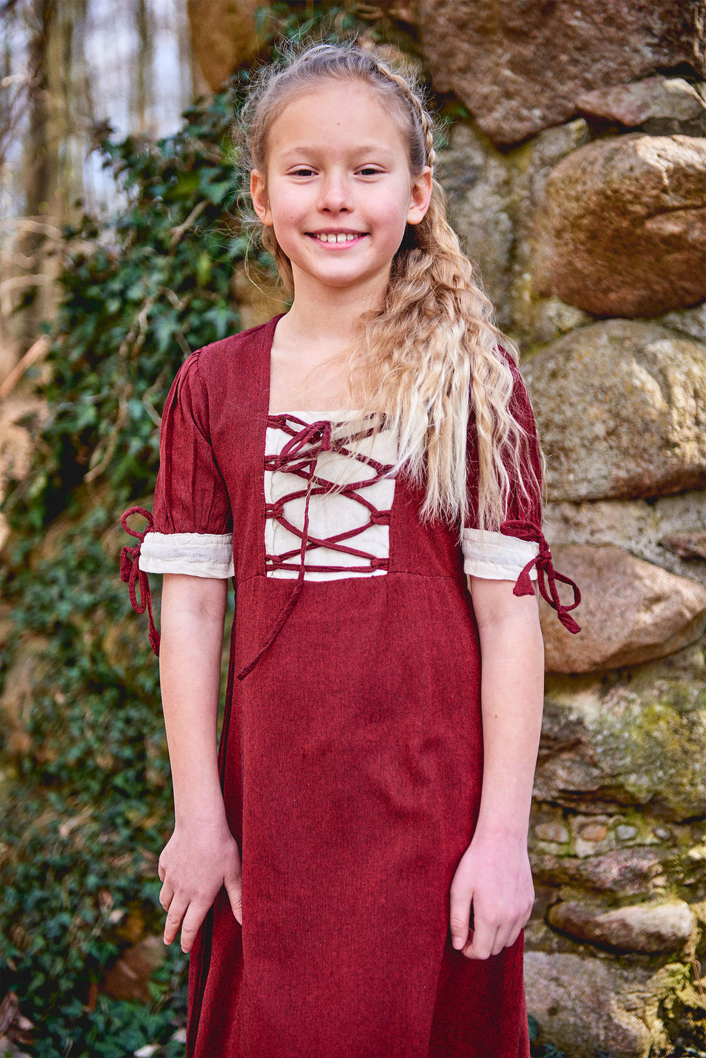 Immagine del prodotto Abito estivo medievale per bambini rosso beige