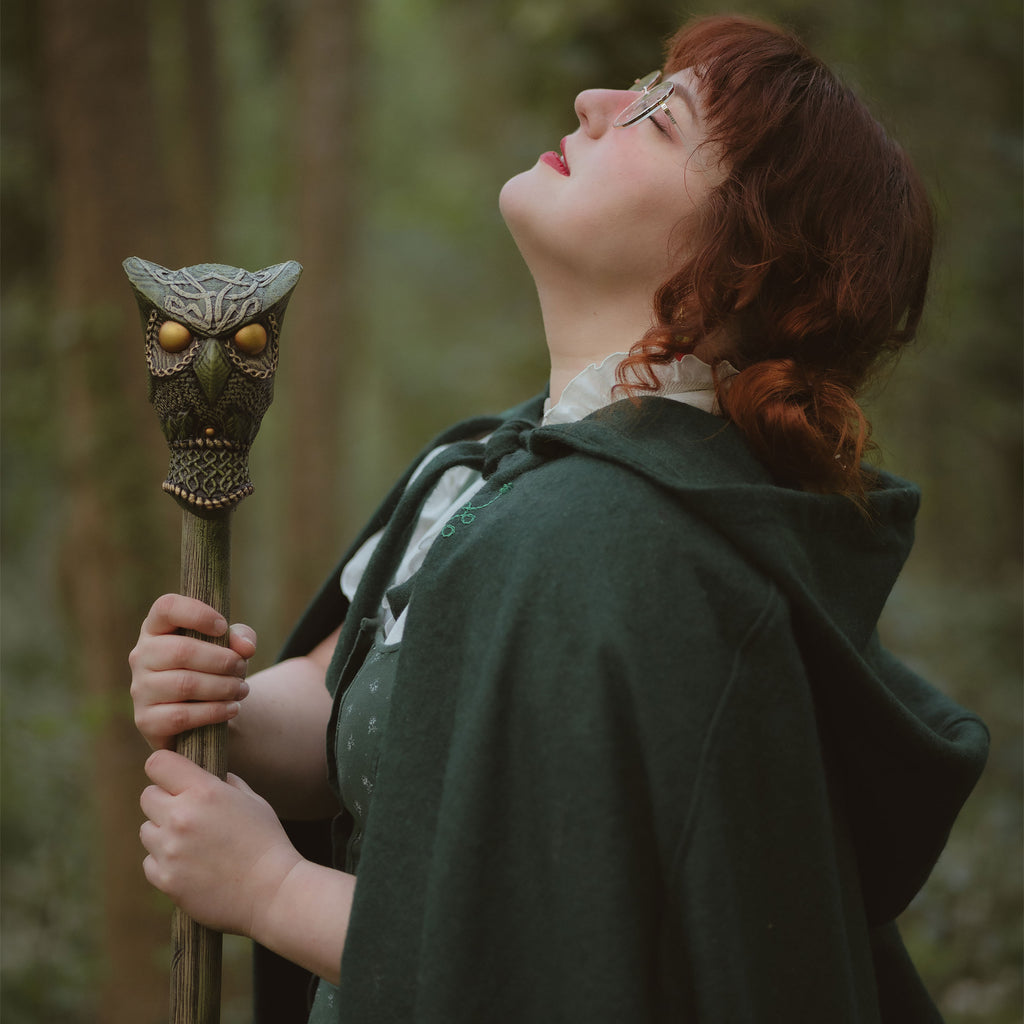 Immagine del prodotto Mantello medievale con cappuccio e ricamo verde