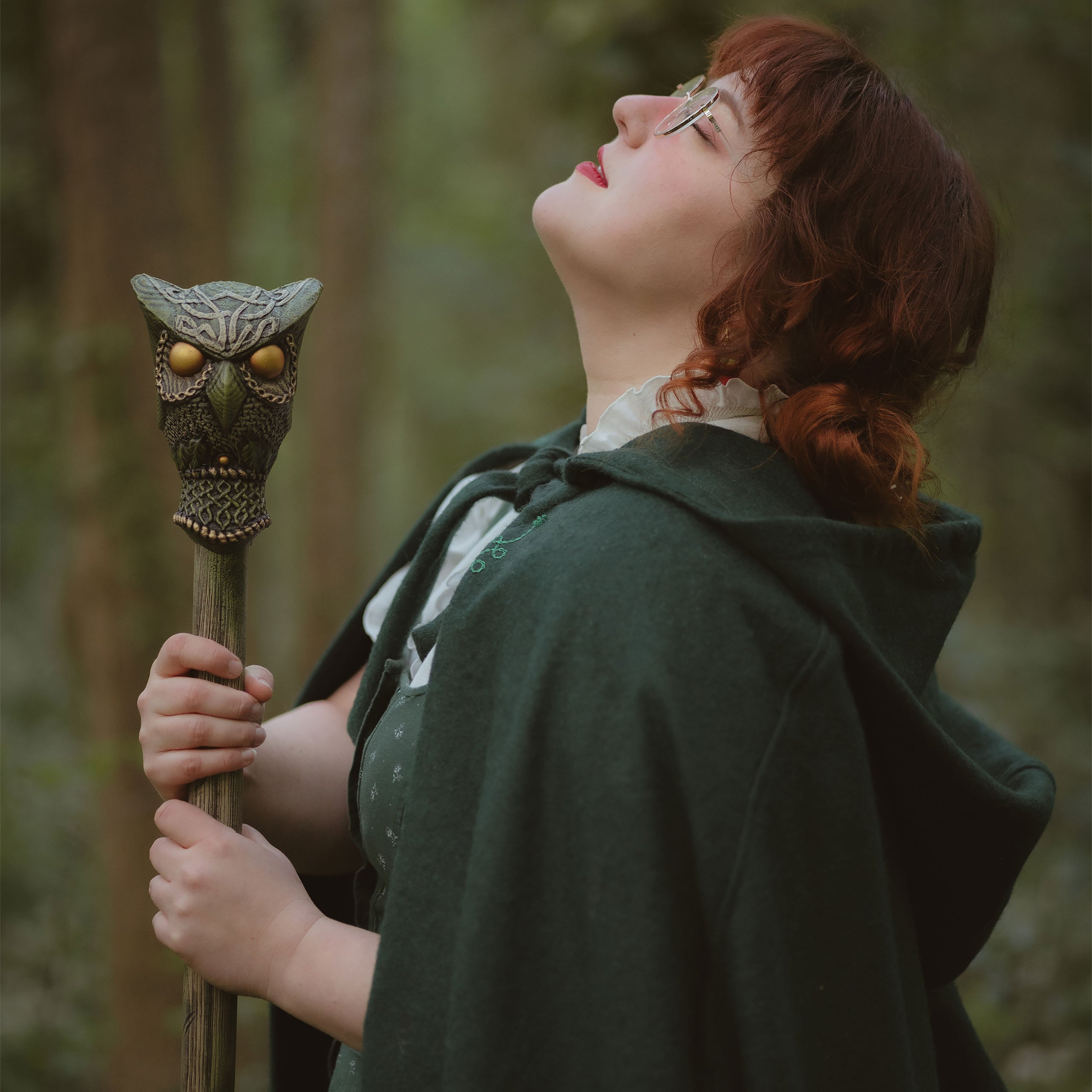 Immagine del prodotto Mantello medievale con cappuccio e ricamo verde