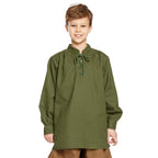 Immagine del prodotto Camicia medievale per bambini con elegante laccio posteriore verde