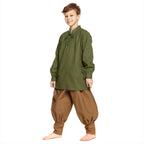 Immagine del prodotto Camicia medievale per bambini con elegante laccio posteriore verde
