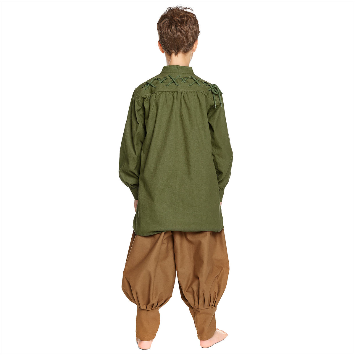 Immagine del prodotto Camicia medievale per bambini con elegante laccio posteriore verde