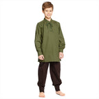 Immagine del prodotto Camicia medievale per bambini con elegante laccio posteriore verde