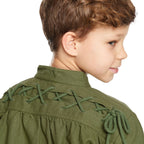 Immagine del prodotto Camicia medievale per bambini con elegante laccio posteriore verde