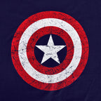 Immagine del prodotto Captain America - T-shirt blu con logo scudo invecchiato