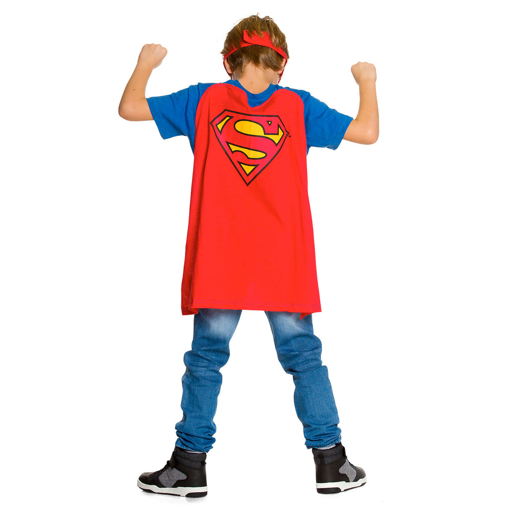 Immagine del prodotto Superman - T-shirt per bambini con mantello e maschera per gli occhi