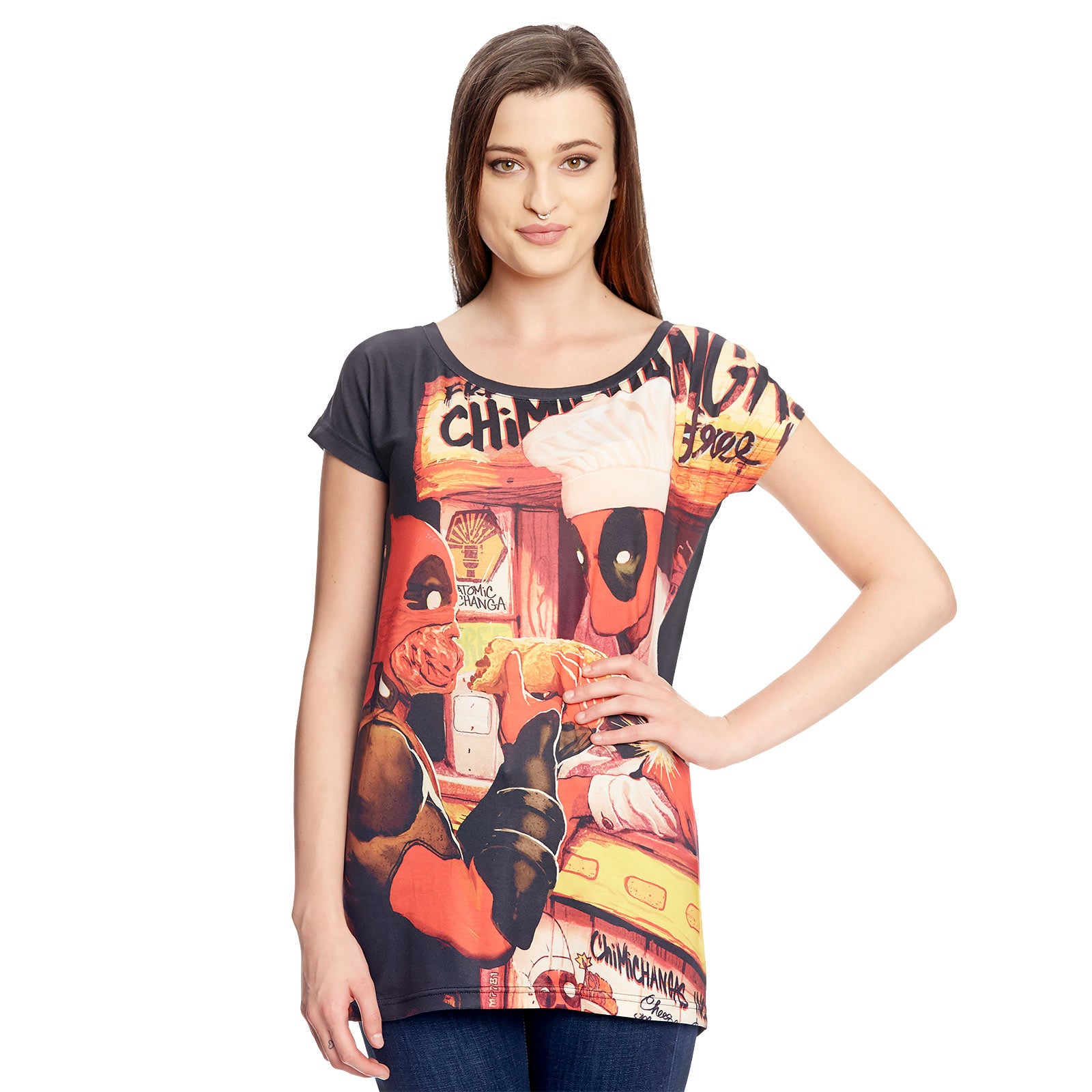 Immagine del prodotto Deadpool - T-shirt Chimichanga da ragazza, vestibilità larga, colore nero