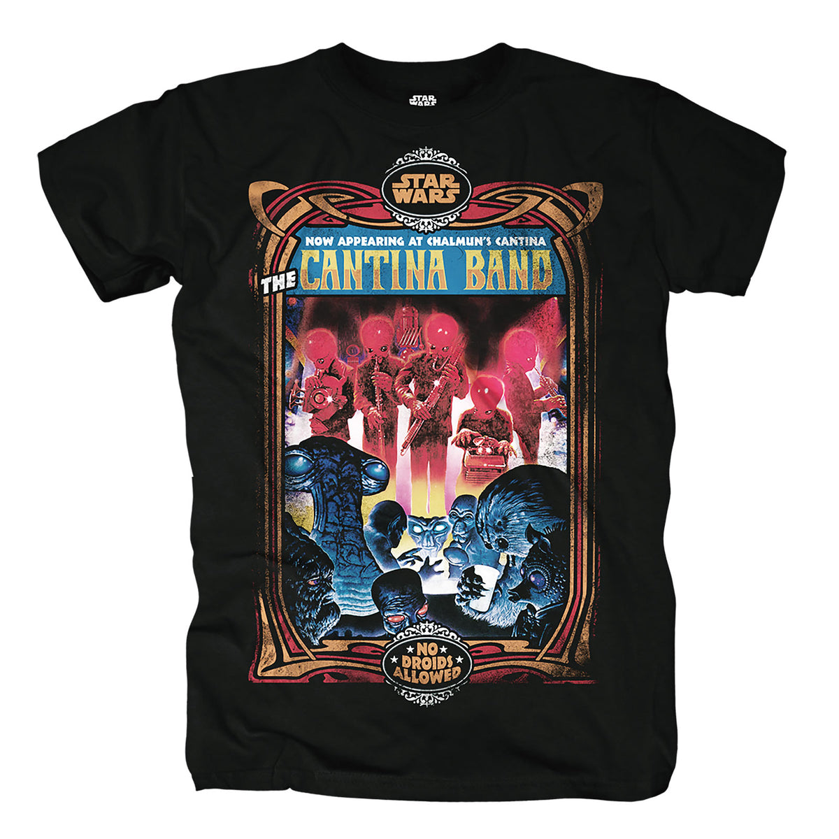 Immagine del prodotto Star Wars - T-shirt nera della Cantina Band di Chalmun
