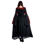 Immagine del prodotto Abito medievale con cappuccio Isolde nero-rosso