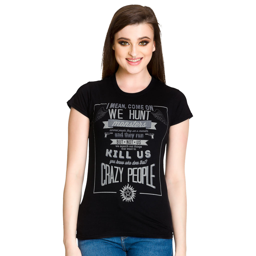 Immagine del prodotto Supernatural - Maglietta Crazy People per ragazze nera