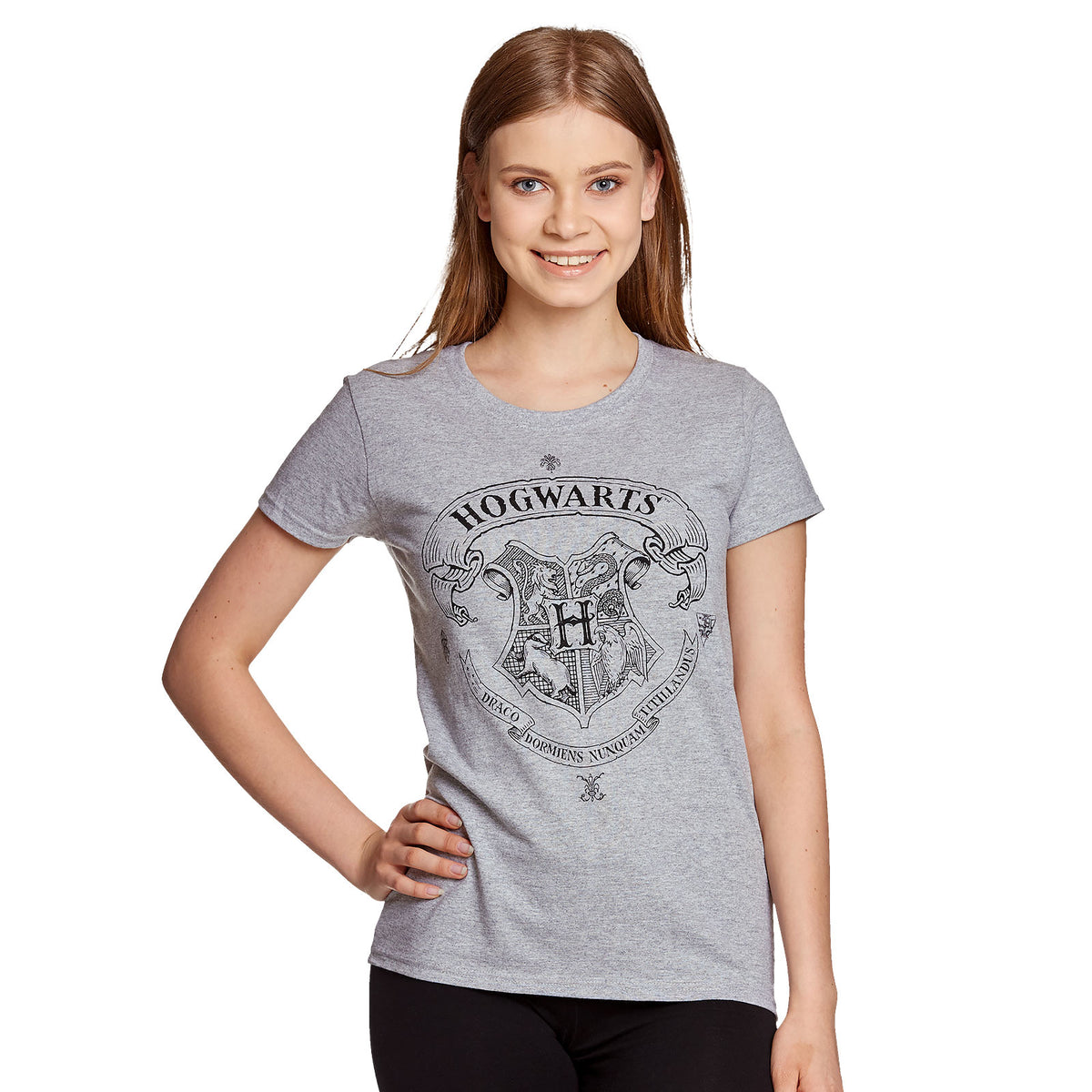 Immagine del prodotto Harry Potter - T-shirt da donna con stemma di Hogwarts grigia