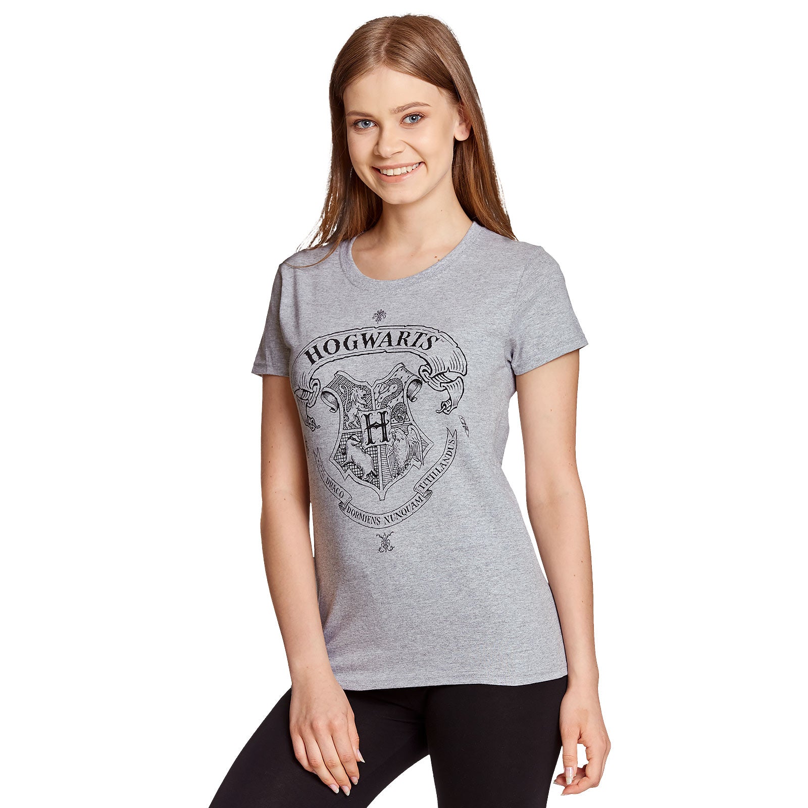 Immagine del prodotto Harry Potter - T-shirt da donna con stemma di Hogwarts grigia
