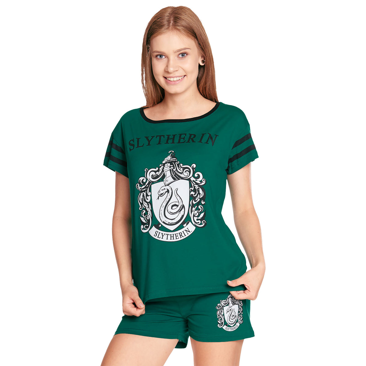 Immagine del prodotto Harry Potter - Pigiama corto da donna con stemma di Serpeverde