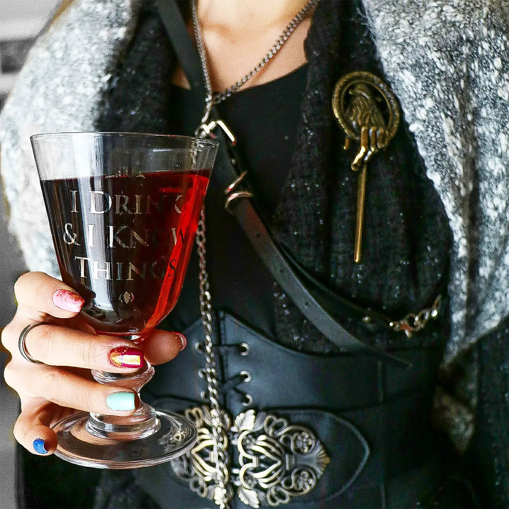 Immagine del prodotto Game of Thrones - Bicchiere da vino 'Bevi e Sai'