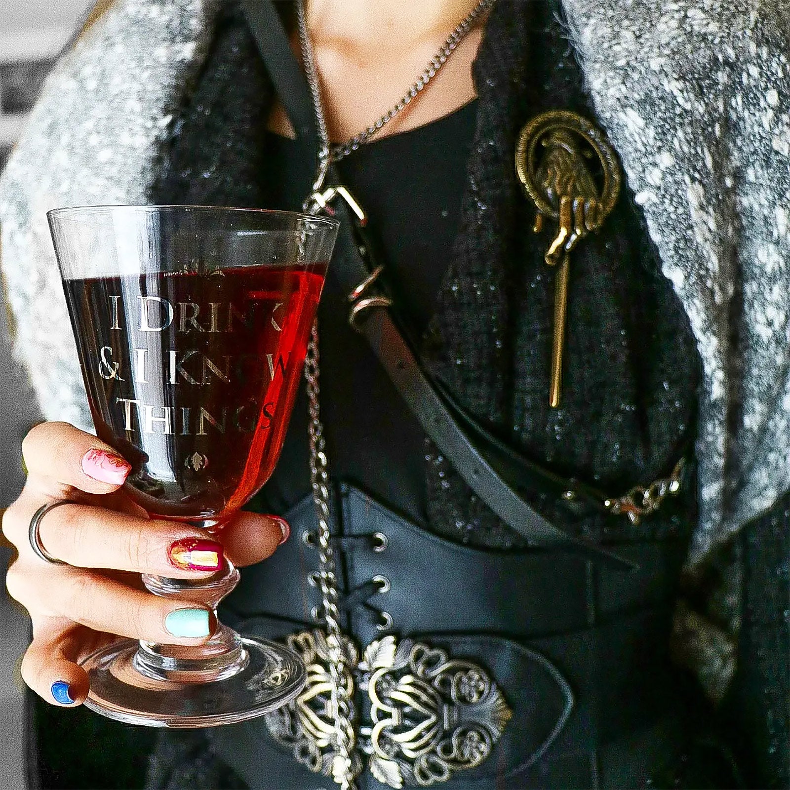 Immagine del prodotto Game of Thrones - Bicchiere da vino 'Bevi e Sai'