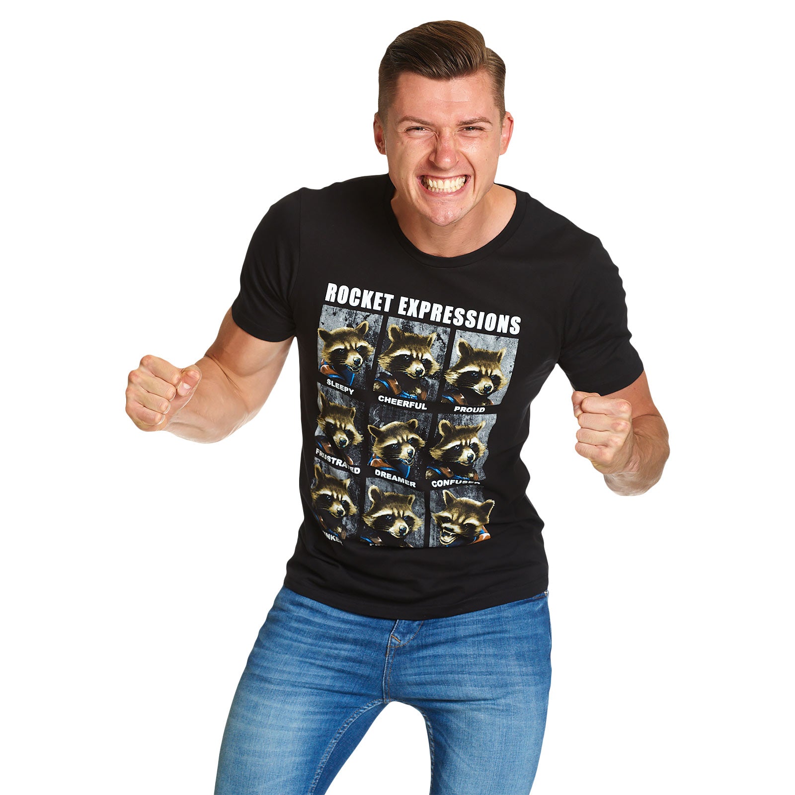 Immagine del prodotto Guardiani della Galassia - T-shirt nera Rocket Expressions