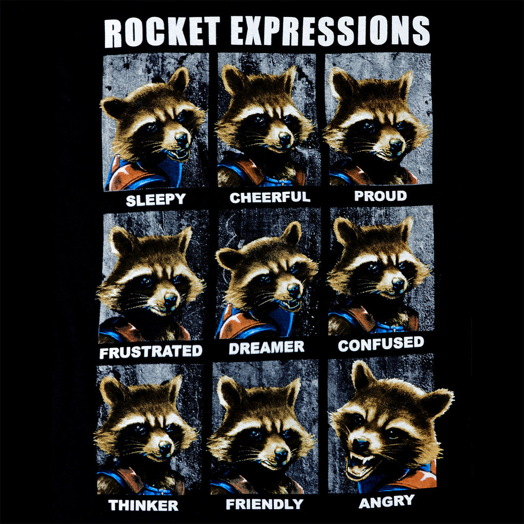Immagine del prodotto Guardiani della Galassia - T-shirt nera Rocket Expressions