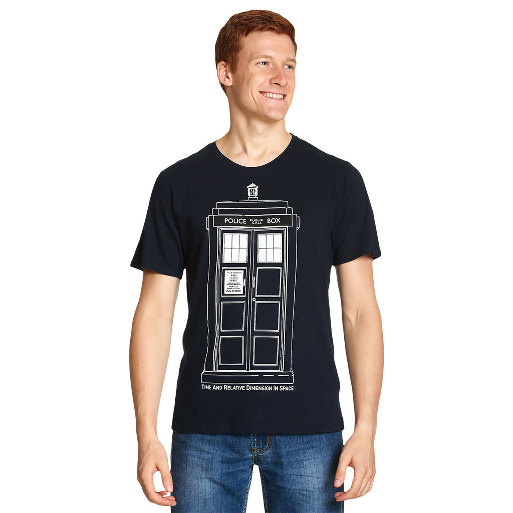 Immagine del prodotto Doctor Who - Maglietta blu con contorno Tardis