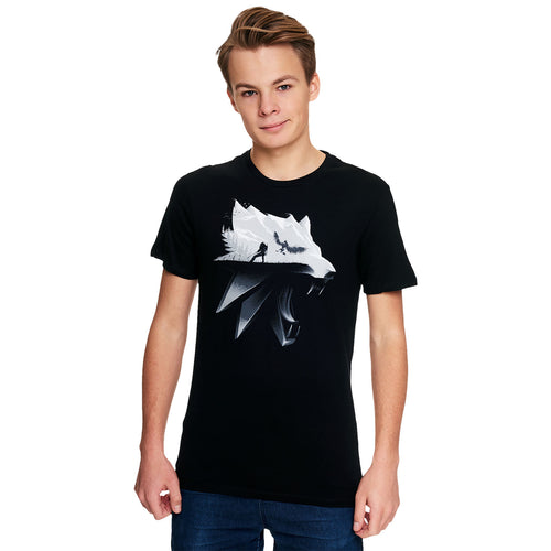Immagine del prodotto Witcher - T-shirt nera con silhouette di lupo