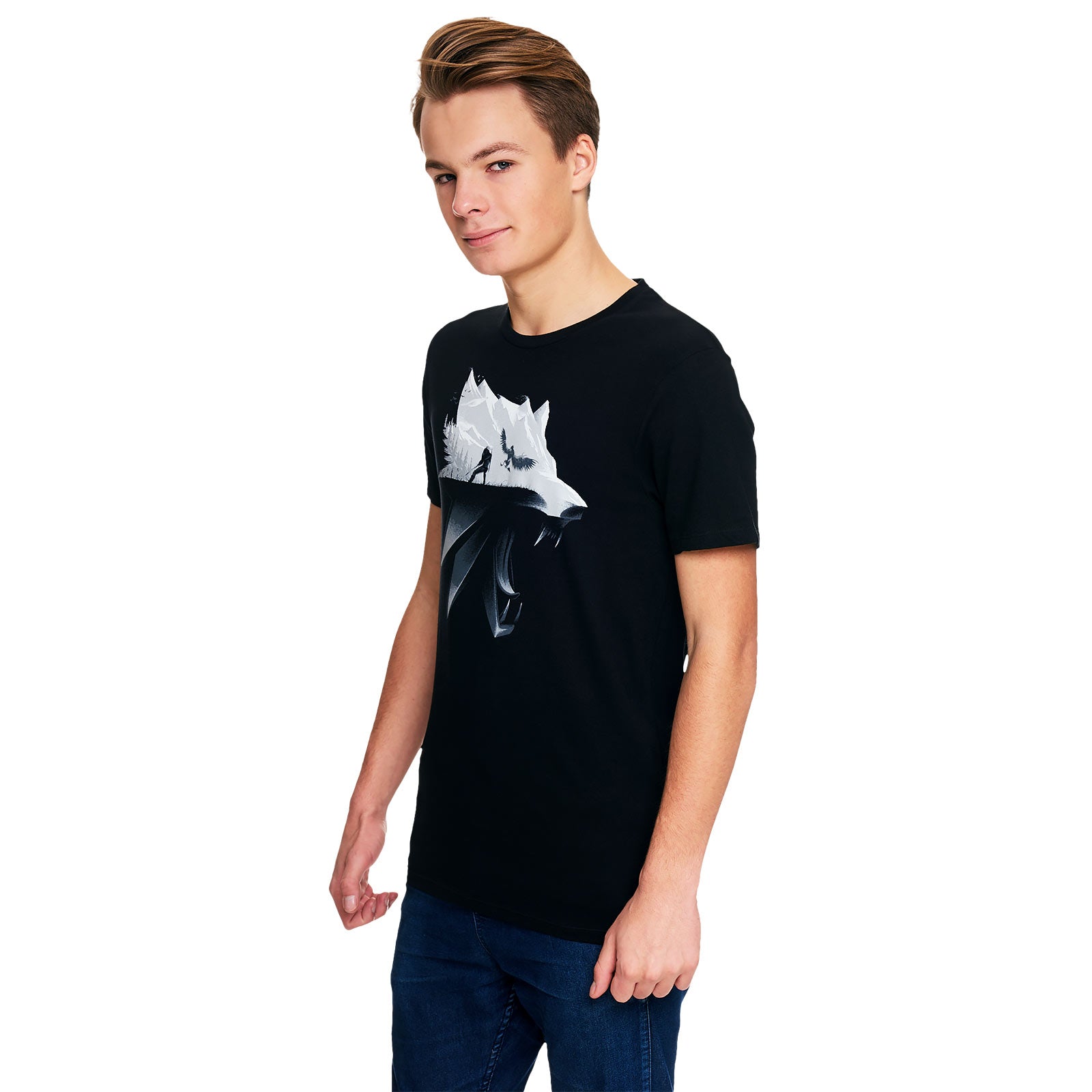Immagine del prodotto Witcher - T-shirt nera con silhouette di lupo