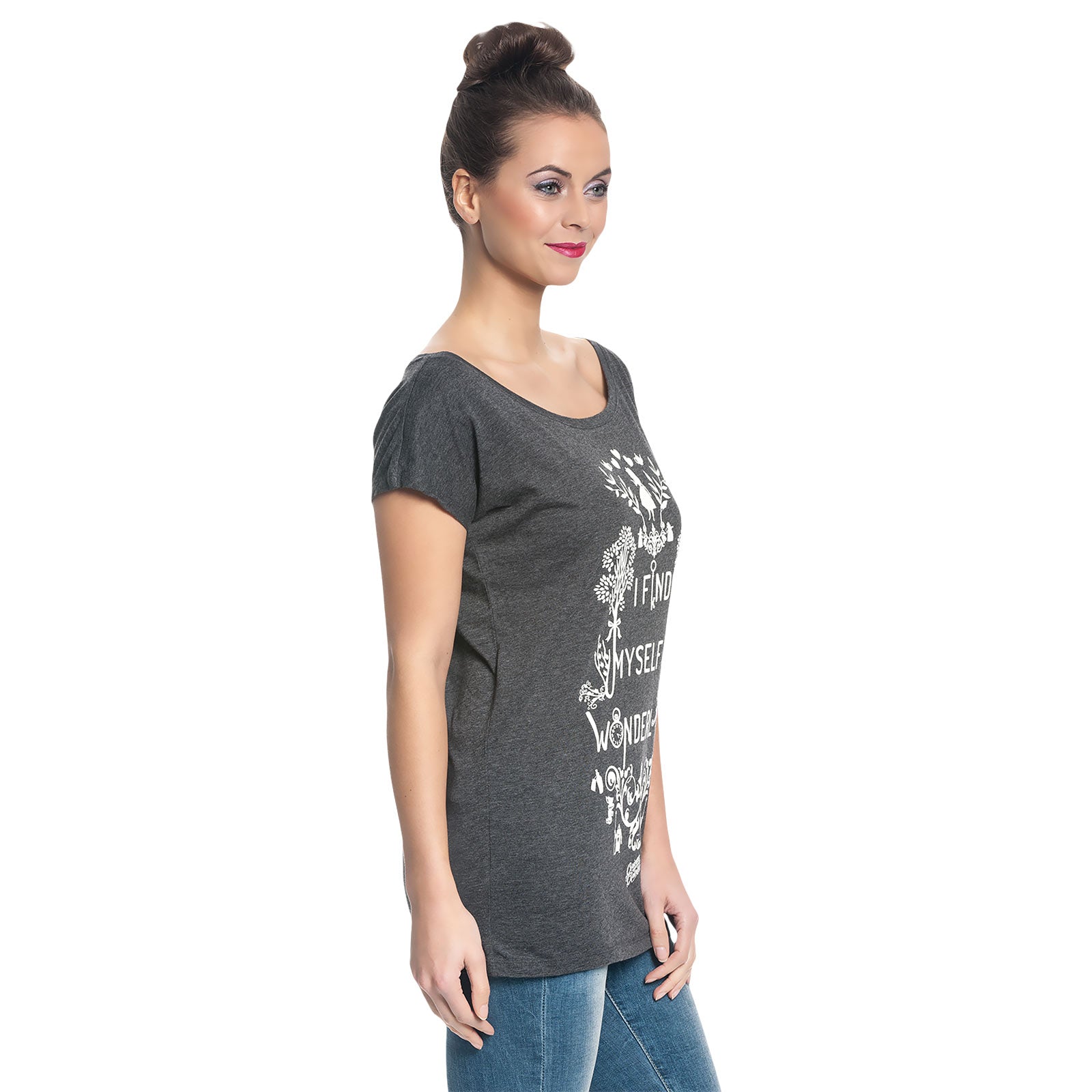 Immagine del prodotto Alice nel Paese delle Meraviglie - T-shirt da donna larga grigia