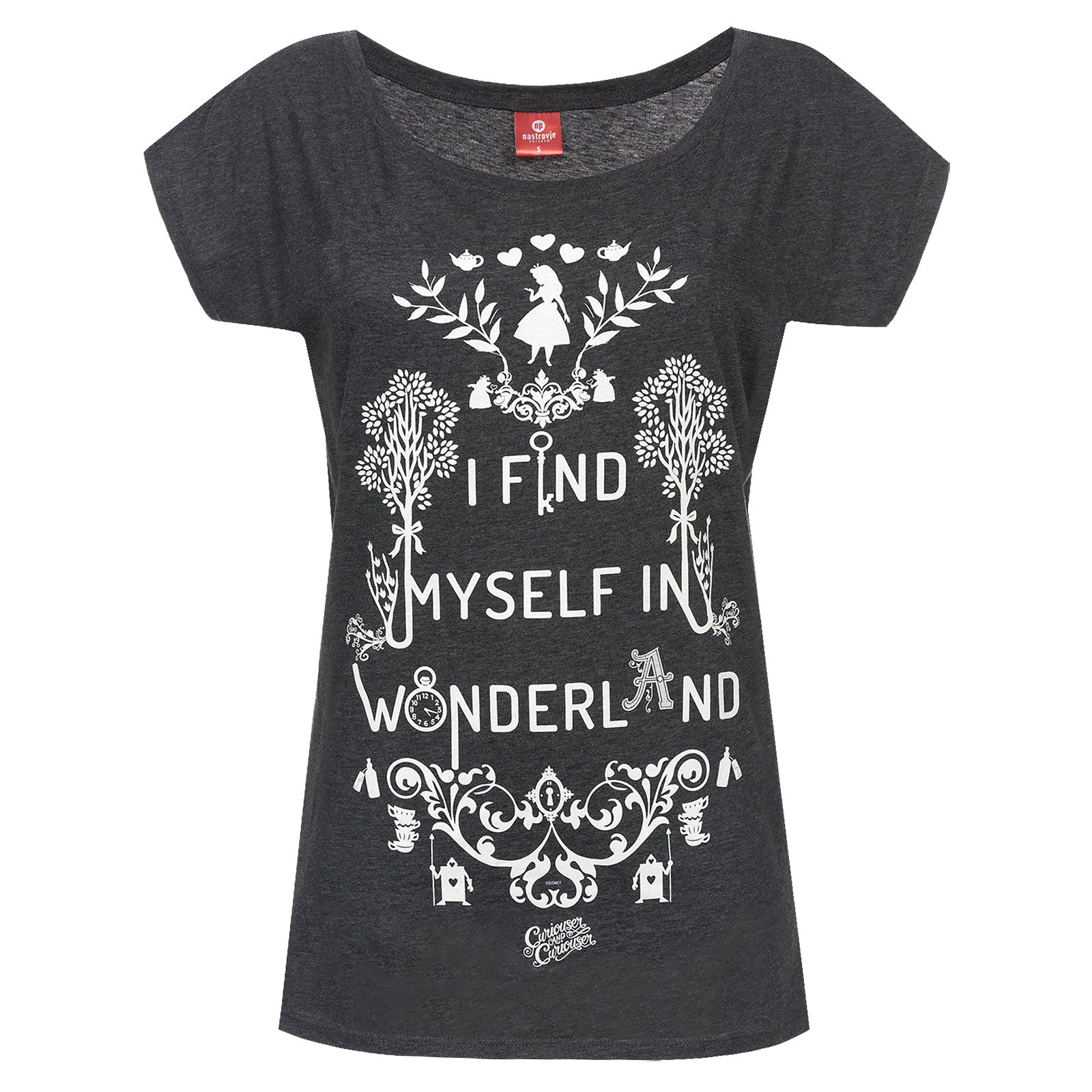 Immagine del prodotto Alice nel Paese delle Meraviglie - T-shirt da donna larga grigia