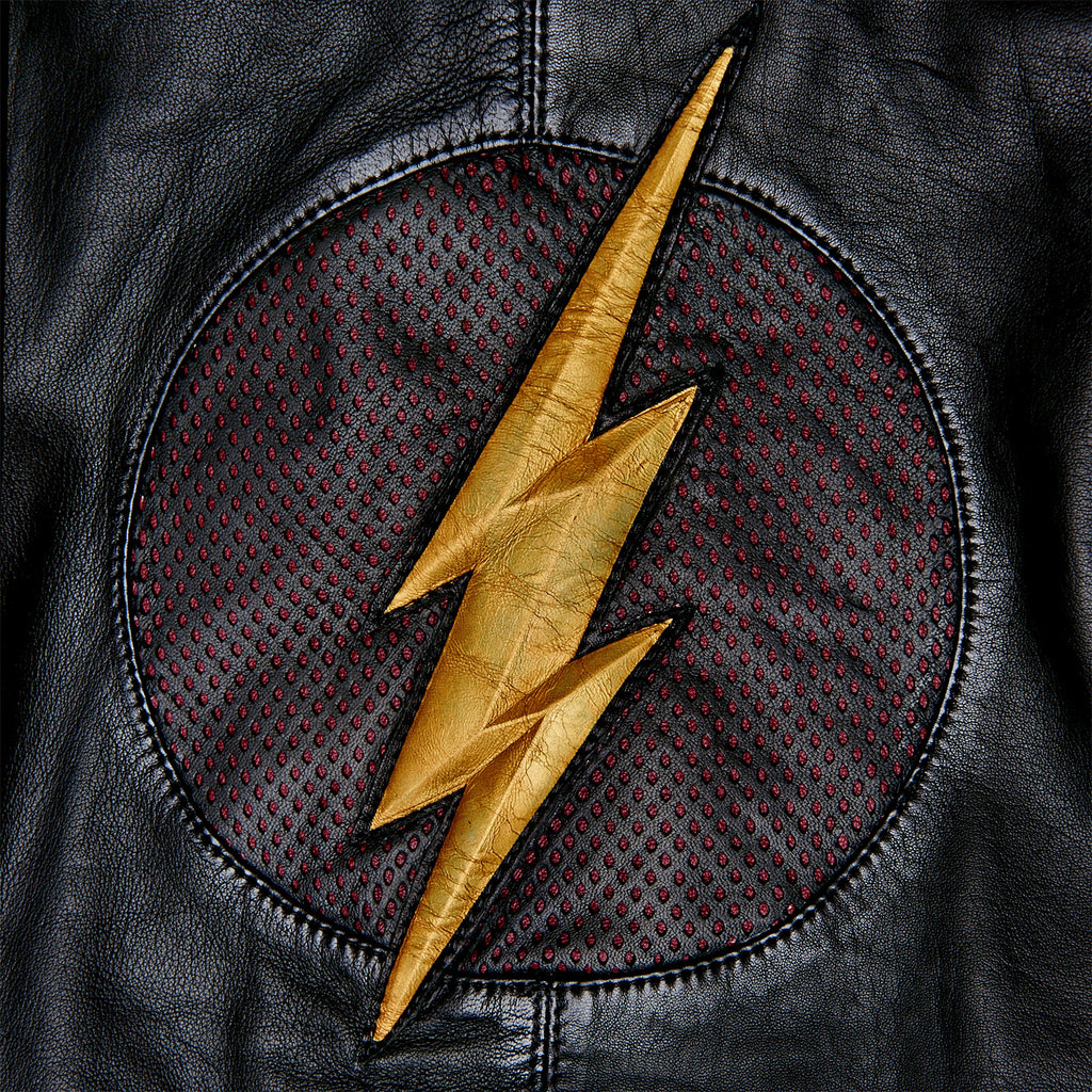 Immagine del prodotto Flash - Giacca di pelle con cappuccio e logo