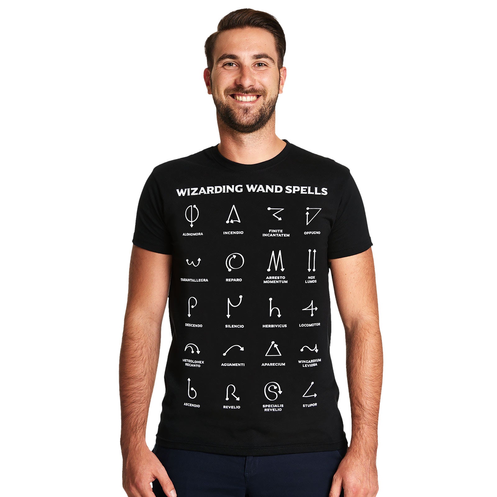 Immagine del prodotto Maglietta con grafico degli incantesimi per i fan di Harry Potter