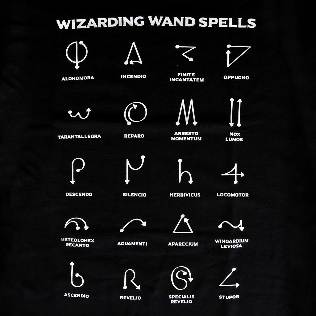 Immagine del prodotto Maglietta con grafico degli incantesimi per i fan di Harry Potter