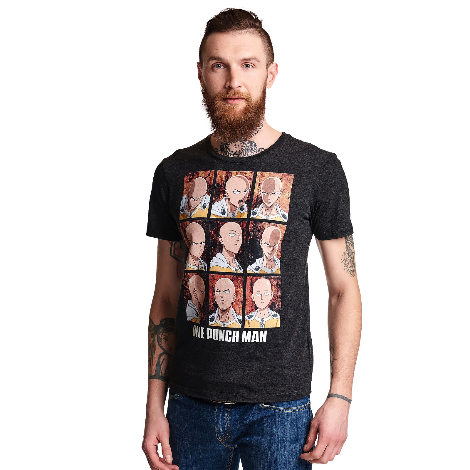 Immagine del prodotto One Punch Man - Emozioni di Saitama T-Shirt grigia