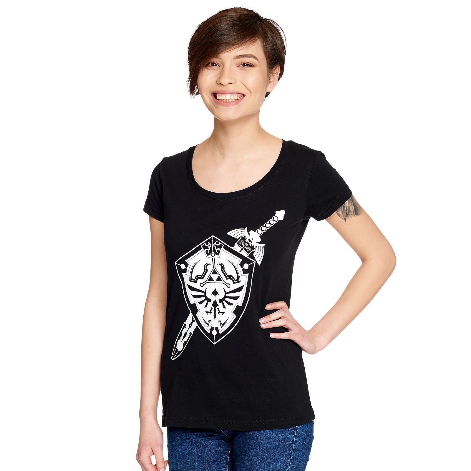Immagine del prodotto Zelda - T-Shirt Spada e Scudo per Donna Nera