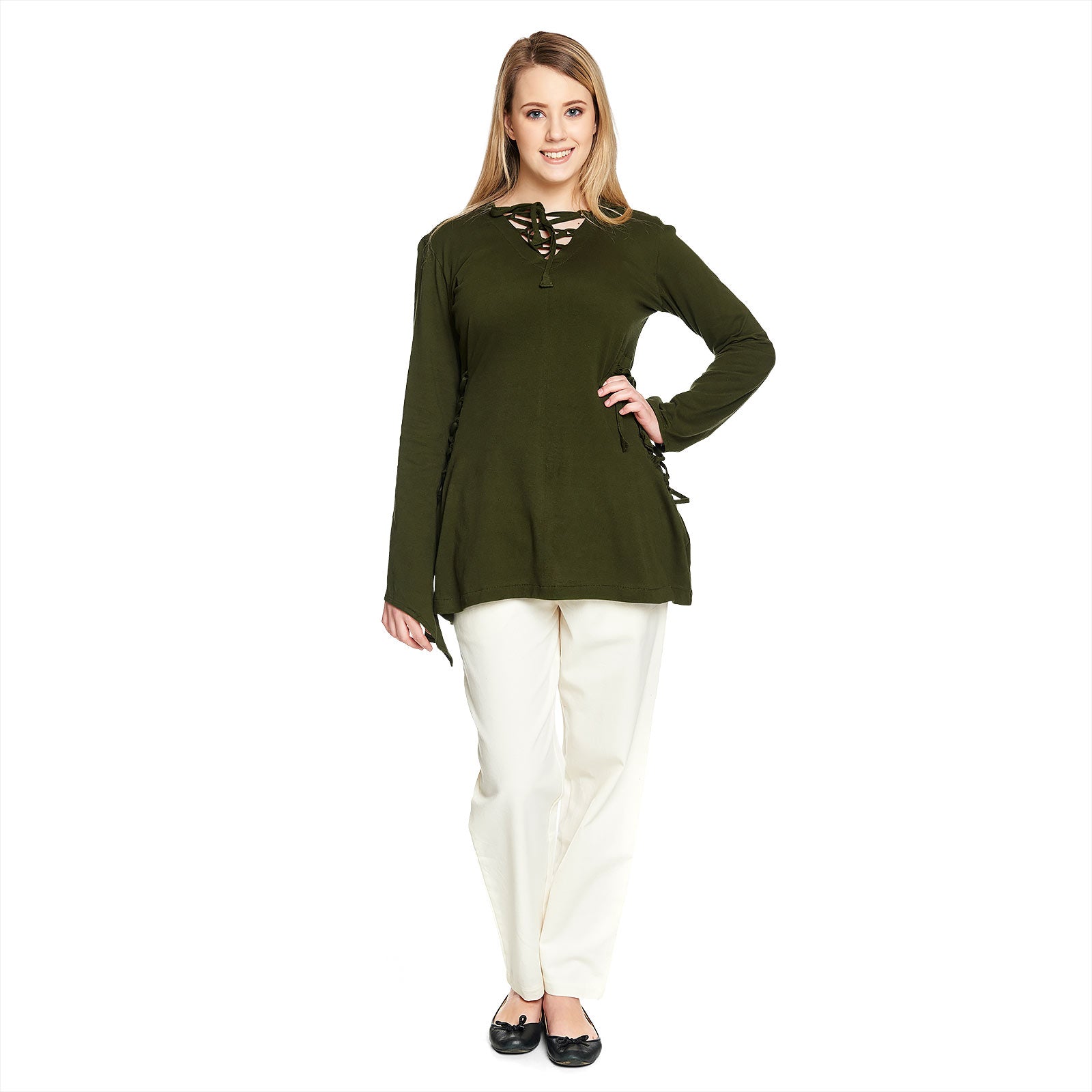 Product image Medieval Blouse Lea with Hood Green