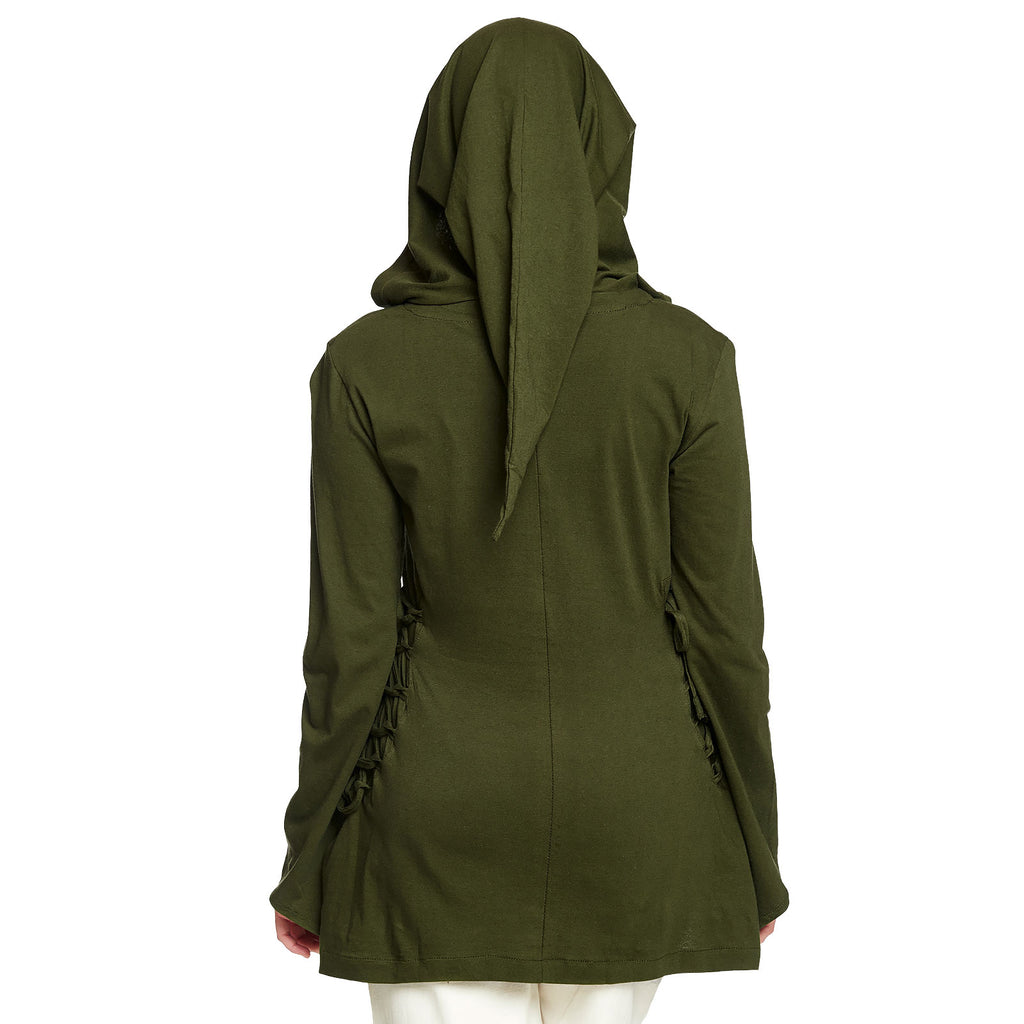 Immagine del prodotto Blusa medievale Lea con cappuccio verde