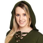 Immagine del prodotto Blusa medievale Lea con cappuccio verde